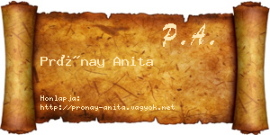 Prónay Anita névjegykártya