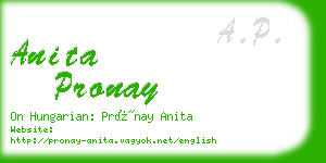 anita pronay business card